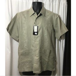 BRAND NEW D/X GUAYABERAS Cuban Style Embroidered Button Fr Shirt Front Pockets S